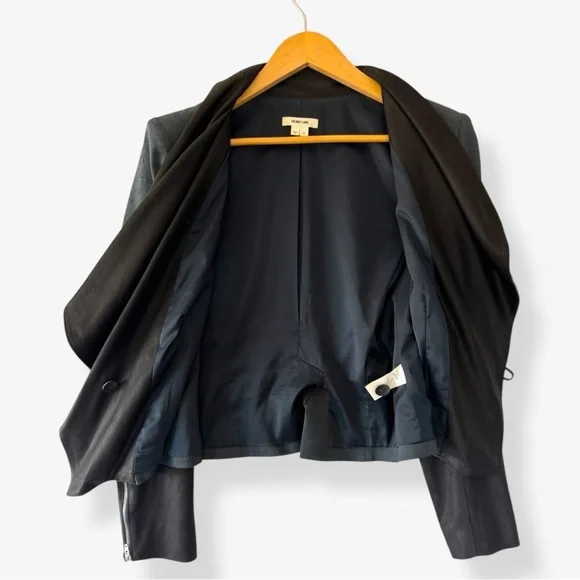 795$ HELMUT LANG Perma COMB DUSTY Sapphire JACQUARD Jacket GOAT LEATHER - Picture 8 of 16